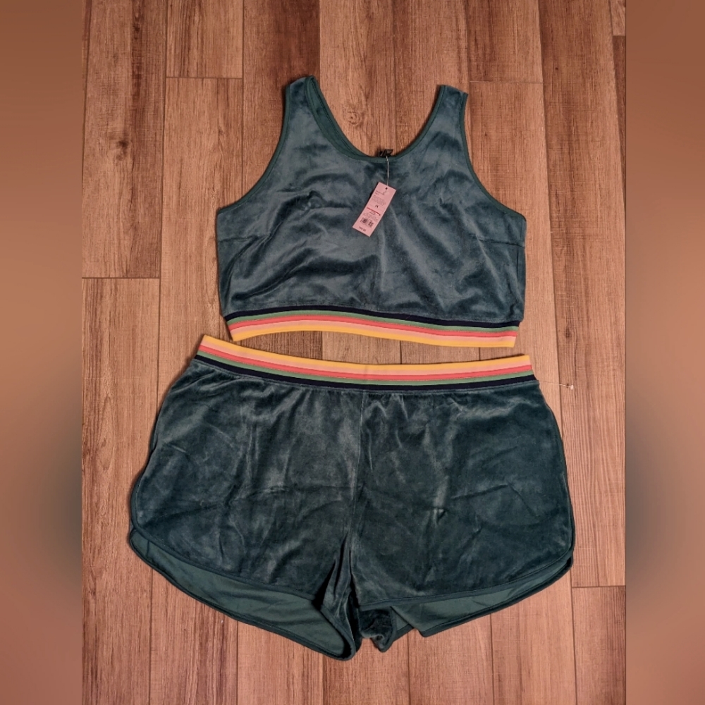 Retro Athleisure Matching Set Tank and Shorts